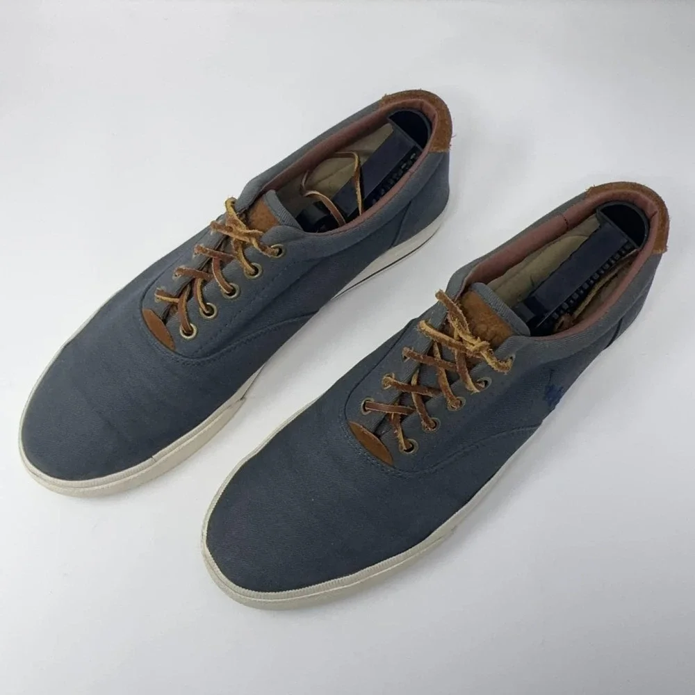 Polo Ralph Lauren Vaughn Shoes Mens 11.5 Sneakers Blue Pony Leather Laces Preppy